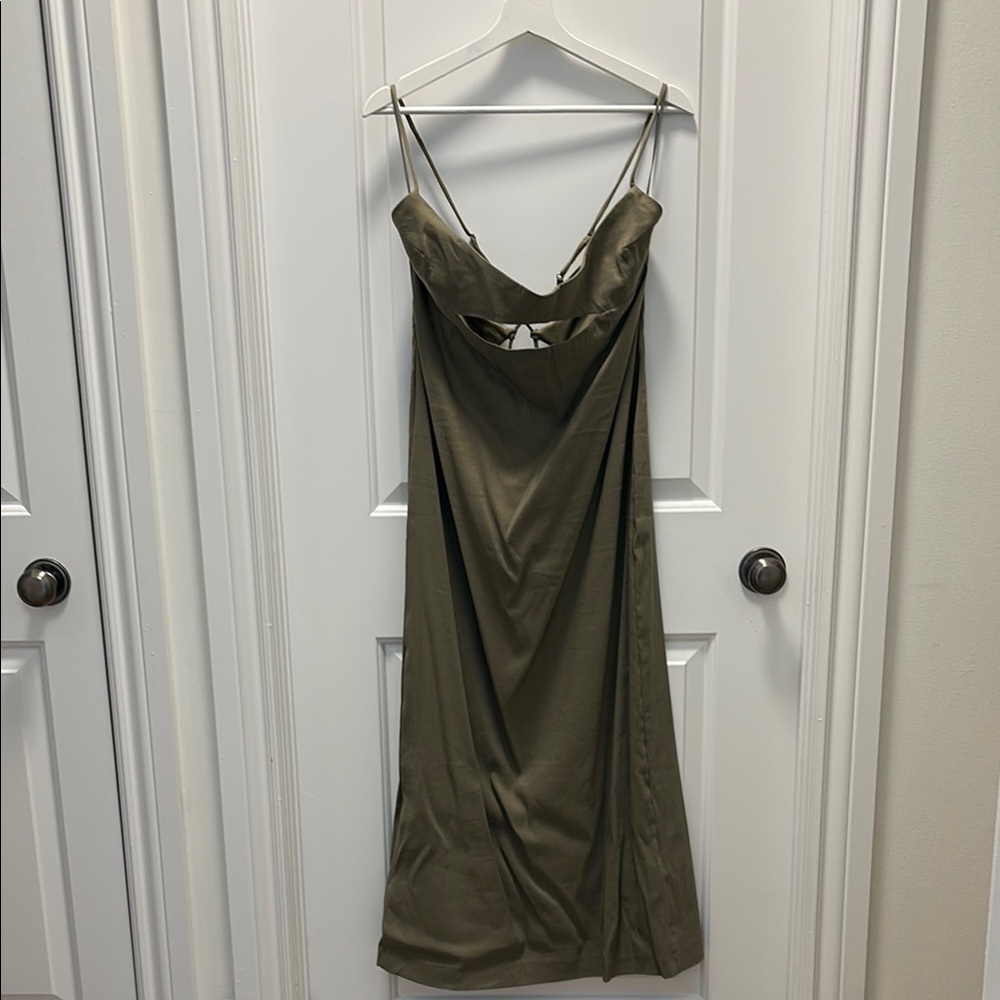 Olive Green Zara Cut Out Dress - New with tags
